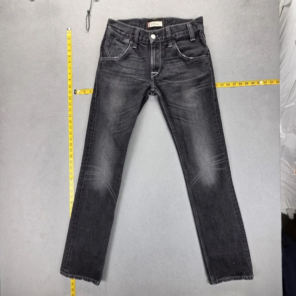 Vintage Levis 511 Jeans Mens Black Slim Buckle Back Zip‎ Fly Fits 30x34